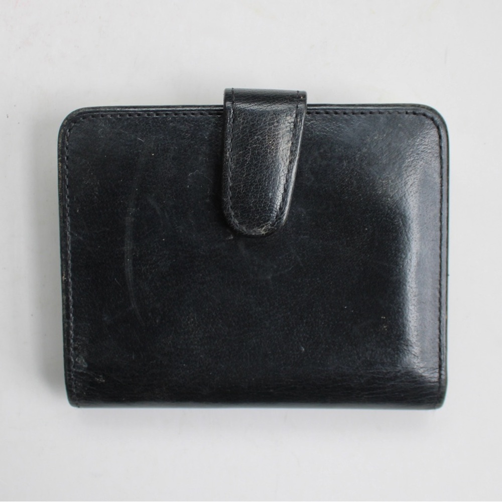 Coach Vintage 90's Continental Bifold Framed Kisslock Black Leather Wallet 4886 - Picture 1 of 9